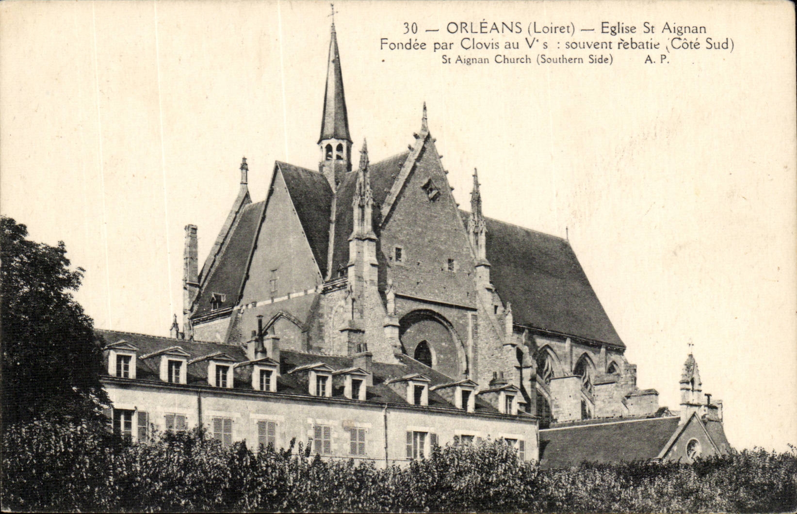 Orleans CPA Eglise St Aignan Fondee par Clovis 