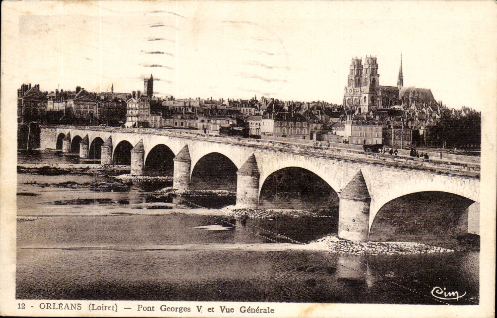 Orleans CPA Pont Georges V et vue generale