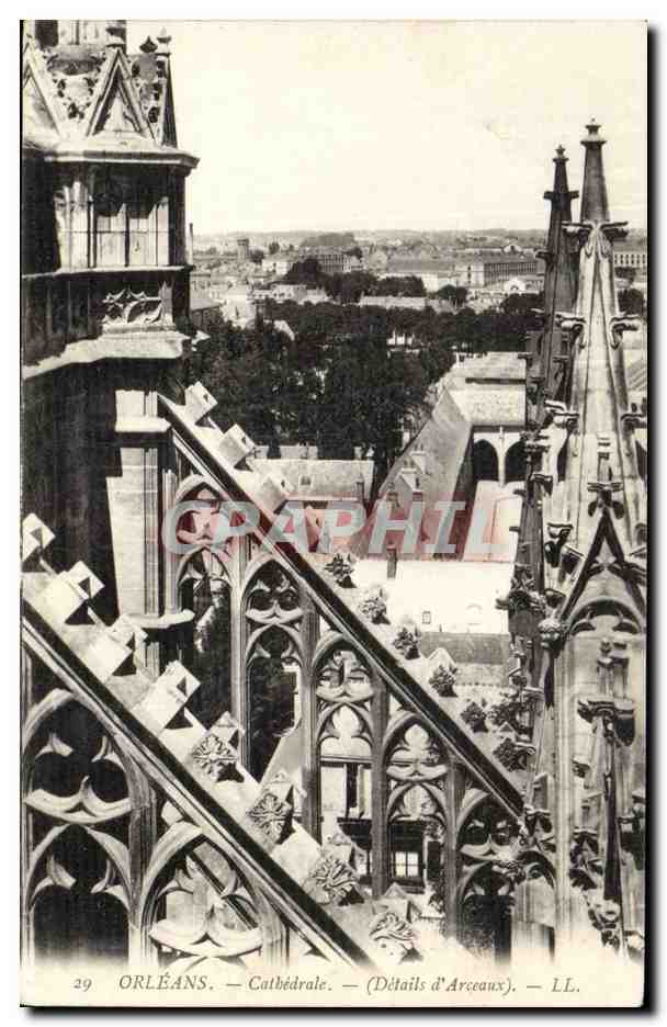 Orleans CPA Cathedrale (details d'arceaux)