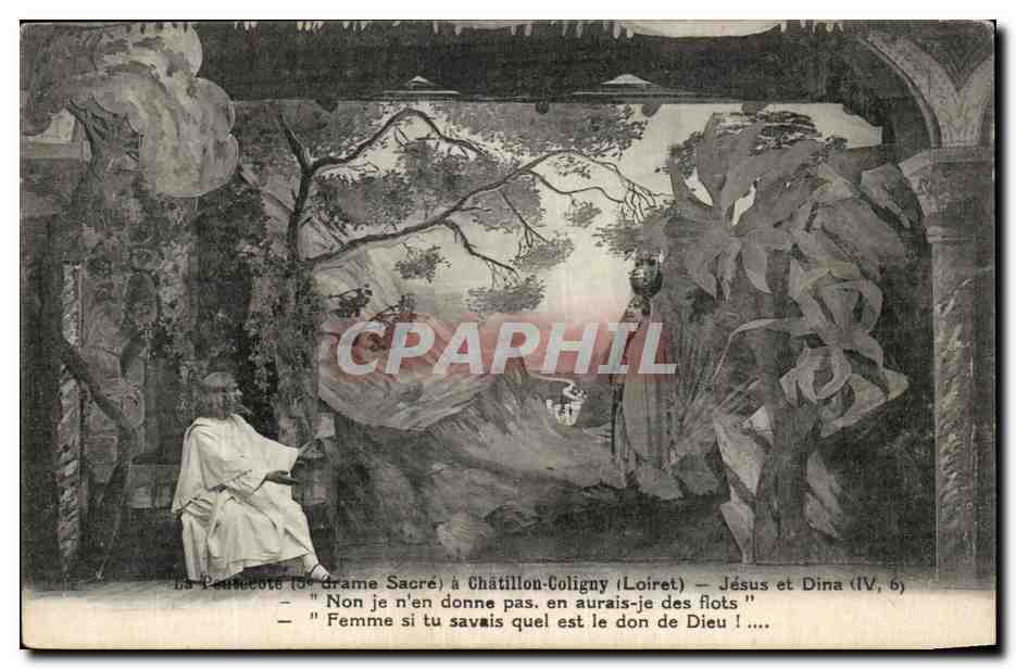 CPA La pentecote a Cahtillon Coligny Jesus et Dina