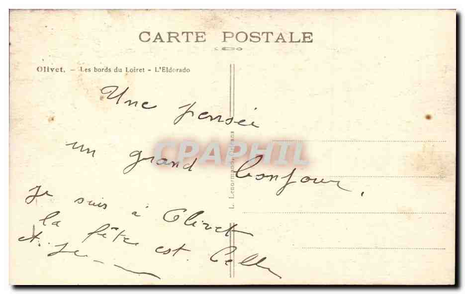 Olivet CPA Les bords du Loiret L'eldorado — Rückseite