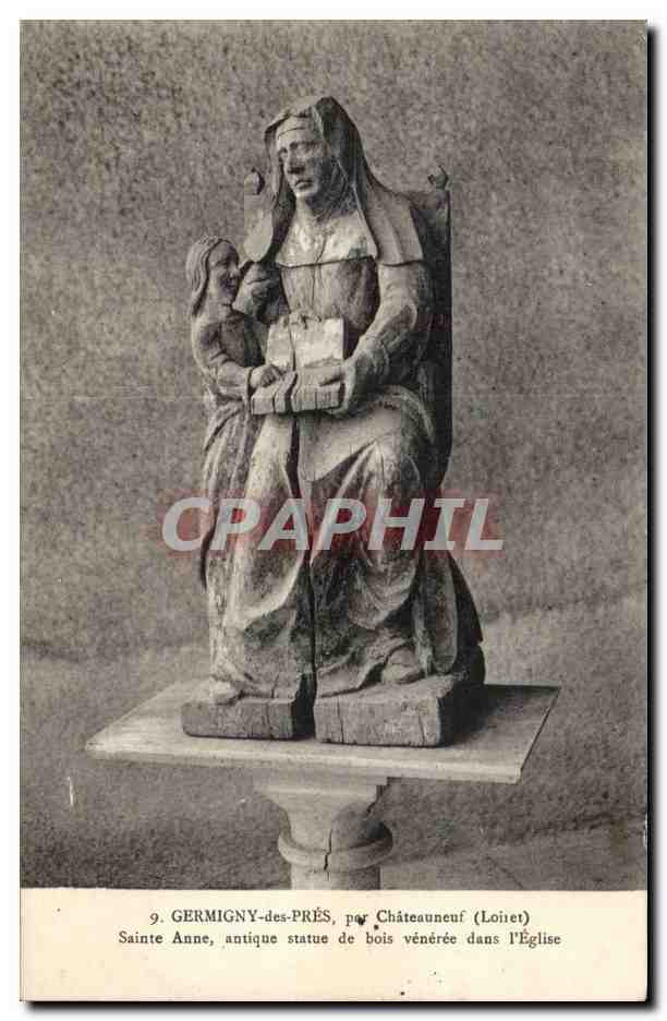 Germigny des Pres CPA Sainte Anne antique statue de bois veneree dans l'eglise