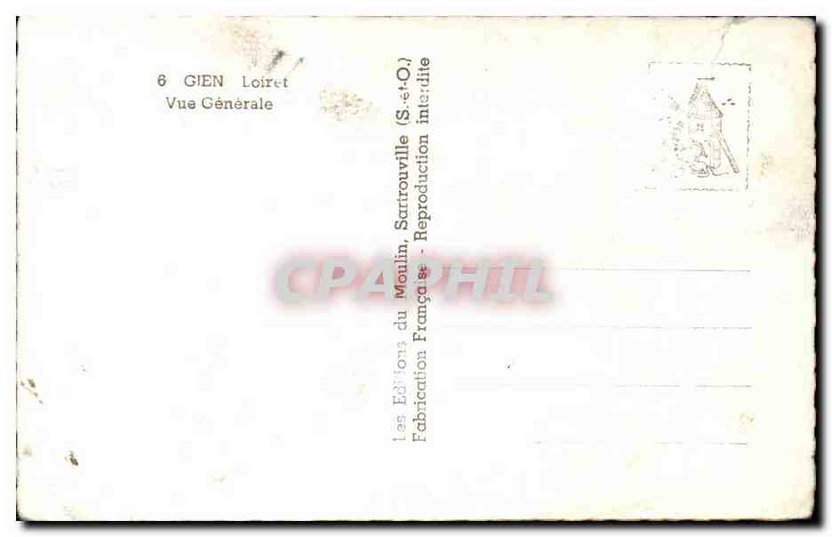 Gien CPA Vue generale — Rückseite