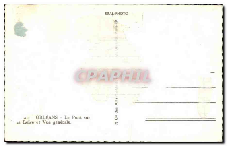Orleans CPA Le pont sur la Loire et vue generale — Verso