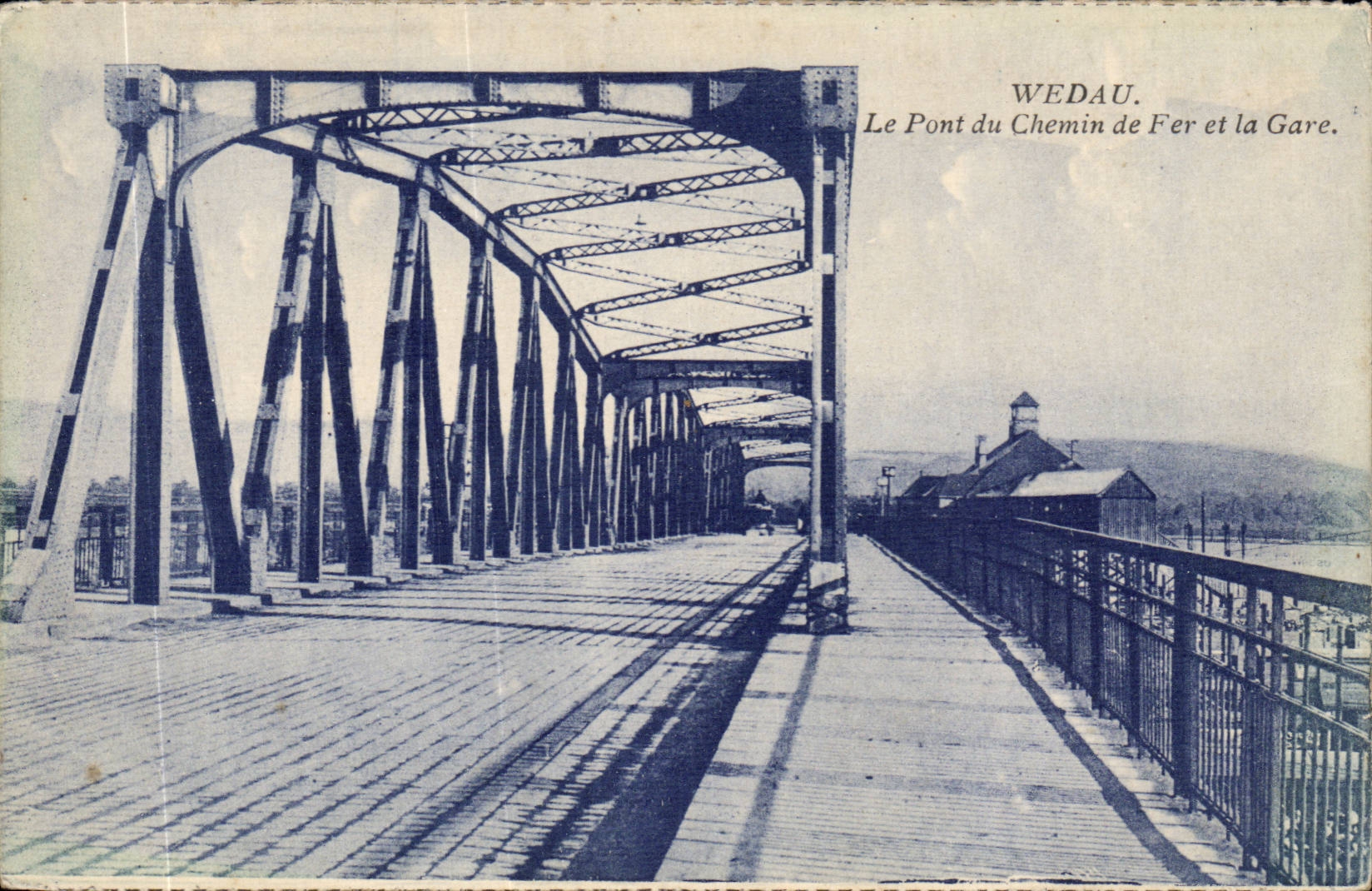 CPA Wedau Le pont du chemin de fer et la gare