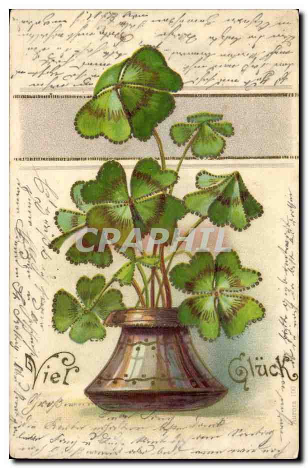 CPA Fantaisie Fleurs Trefles 