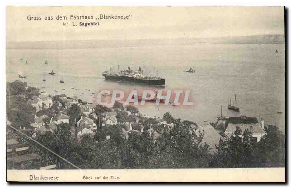 CPA Blankenese Blick auf die Elbe Fahrhaus Blankenese (bateau)