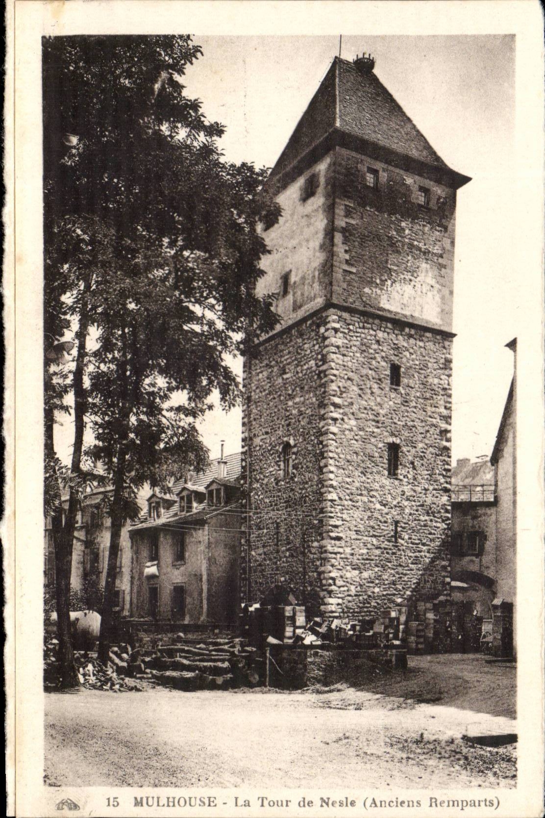 Mulhouse - La Tour de Nesle (Anciens Remparts) — éditeur : Alexandre-Jean des Arts Graphiques, Strasbourg — n° de série 15
