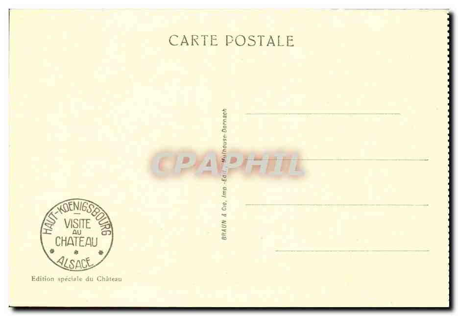 Haut-Kœnigsbourg — Salle des Fêtes — Édition spéciale du Château — Rückseite