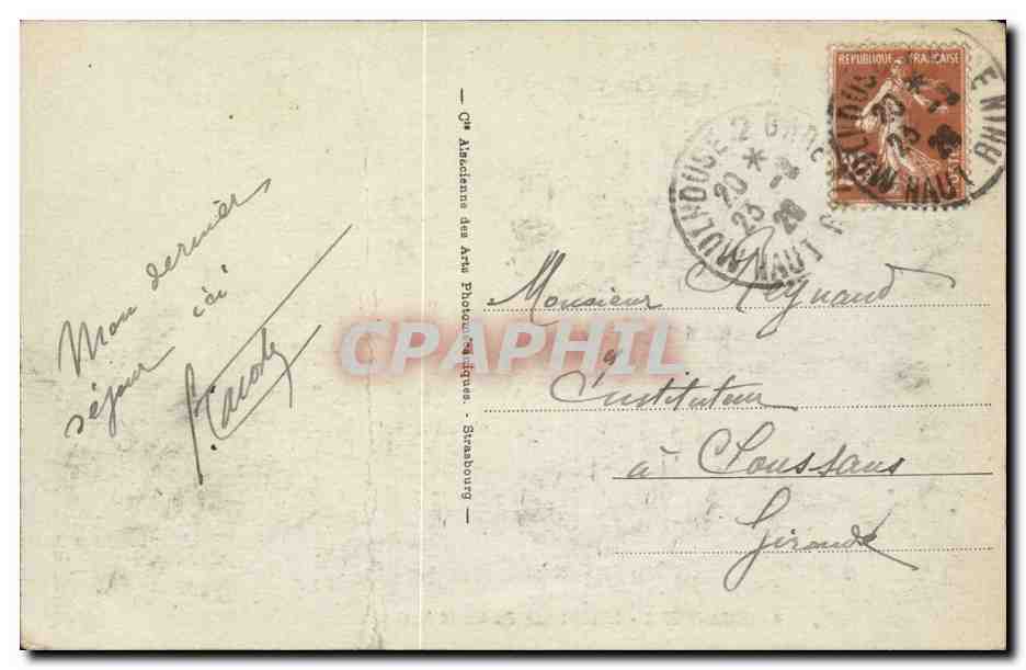Mulhouse - L'Hôtel des Postes et le Canal — éditeur CPAPHIL, n° 48 — Rückseite