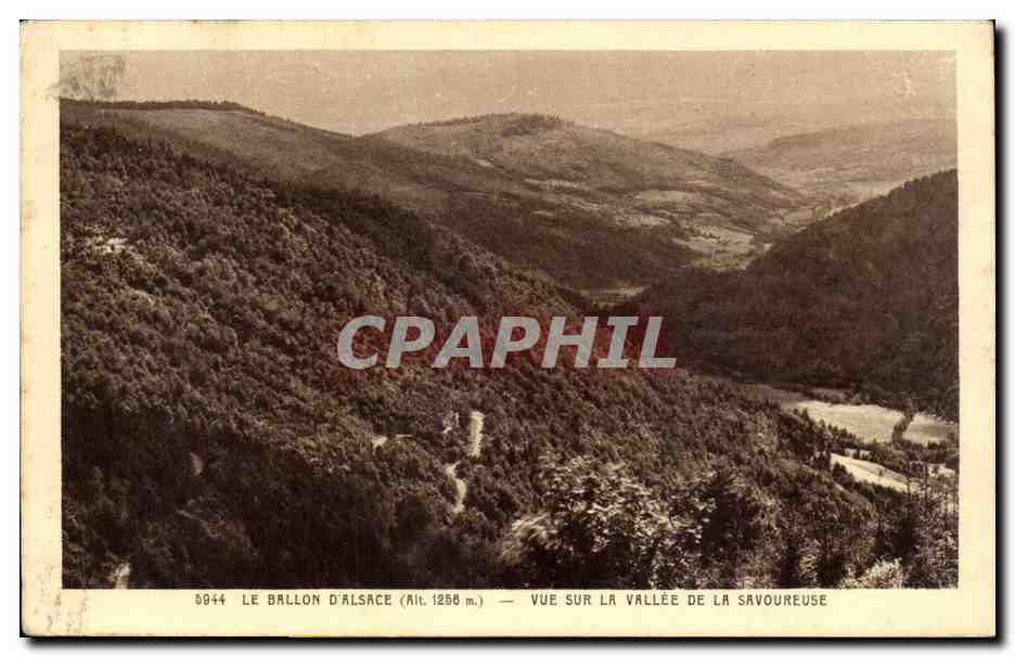 Le Ballon d'Alsace (Alt. 1258 m.) — Vue sur la vallée de la Savoureuse — Edition Postale, Brust, Alsace