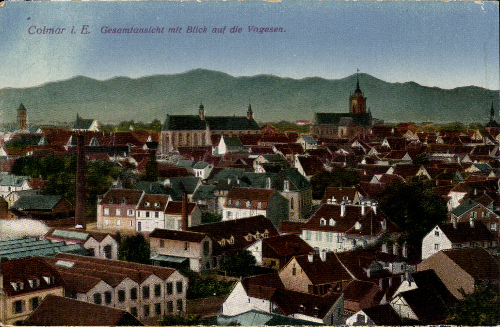 Colmar CPA Gesamtansicht mit Blick auf die Vogesen