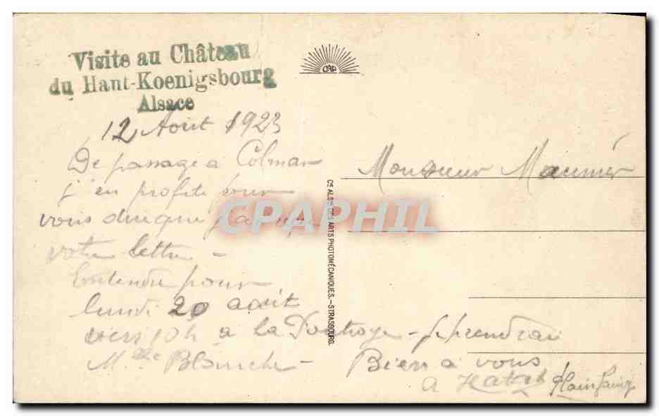 Haut-Kœnigsbourg — Vue prise du grand Bastion — CAP, n°21 — Verso