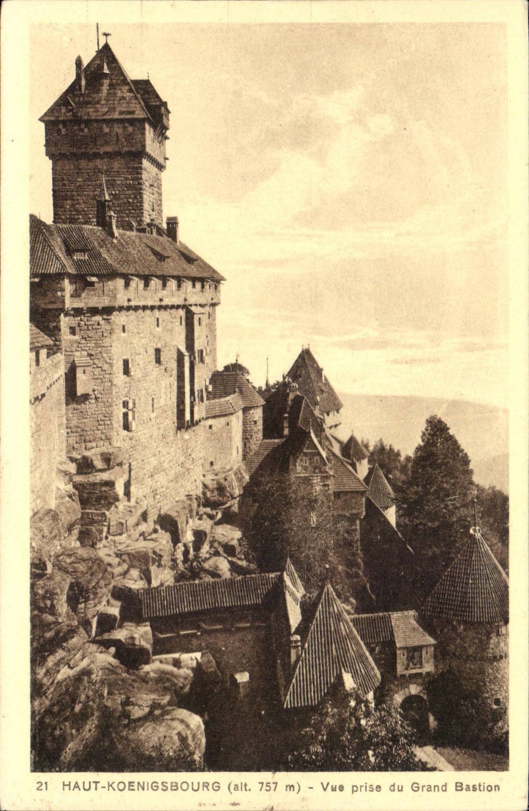 Haut-Kœnigsbourg (alt. 757 m) — Vue prise du Grand Bastion — Édition spéciale du Château