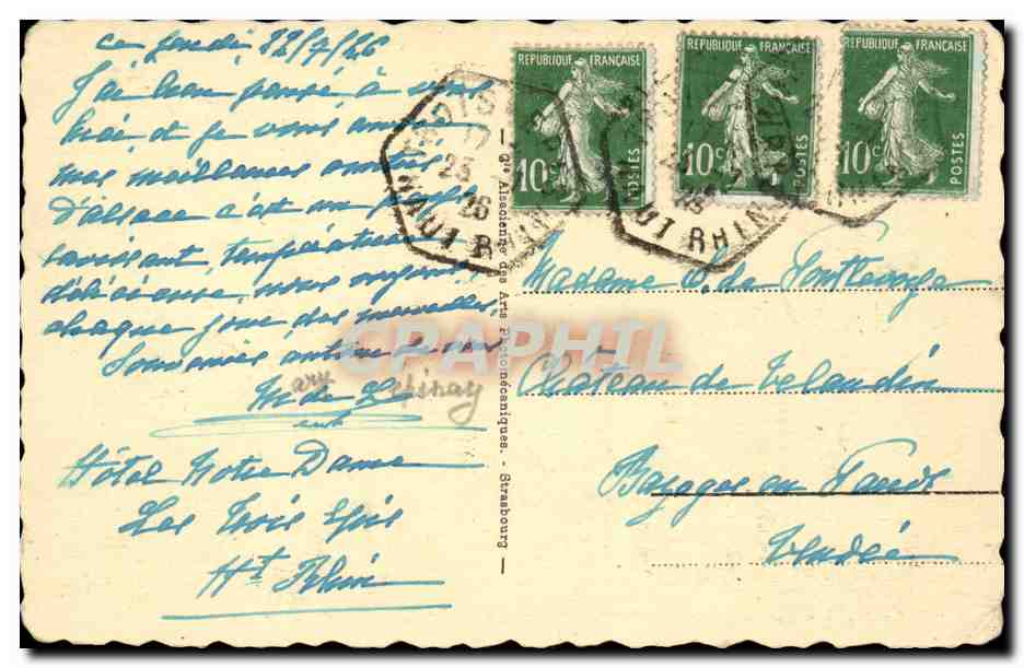 Trois Epis - Vue prise du Belvédère (alt. 700 m) — éditeur H. Plich, n° 33 — Rückseite