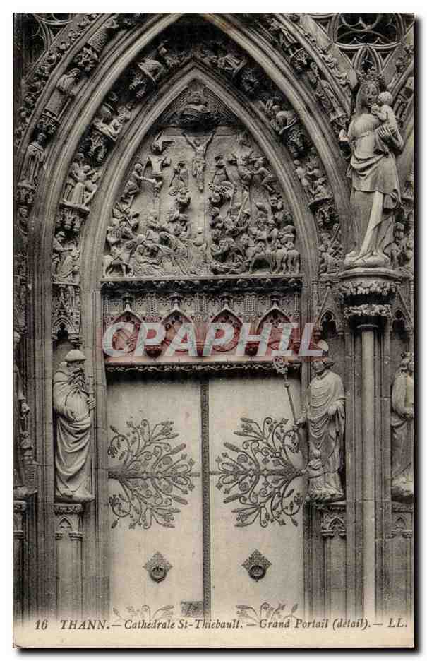 Thann — Cathédrale St-Thiébault — Grand Portail (détail) — LL.