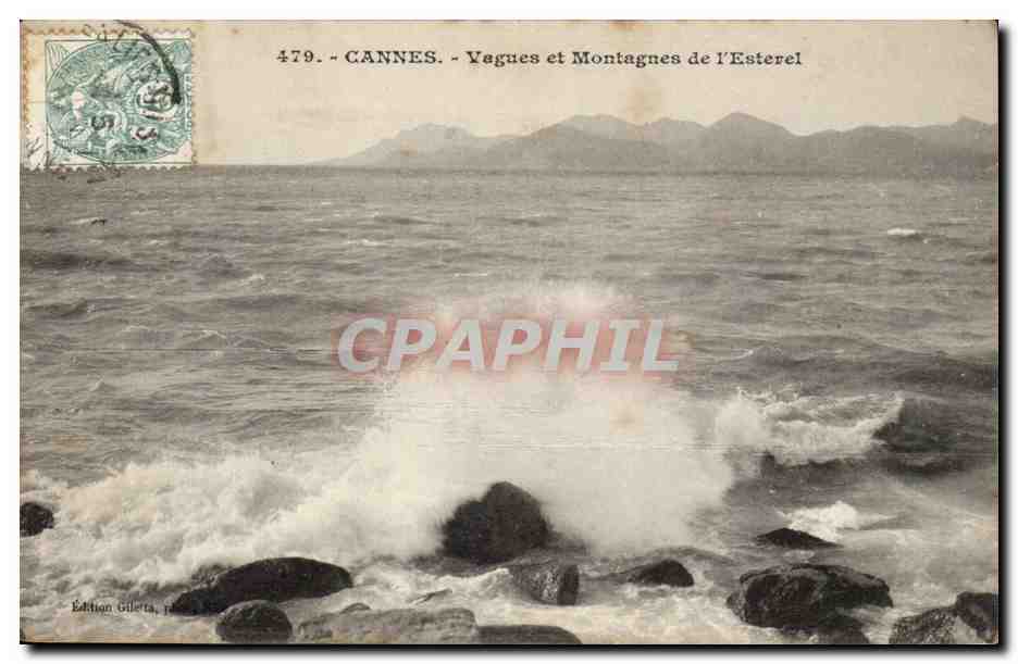 Cannes CPA Vagues et Montagnes de l'Esterel