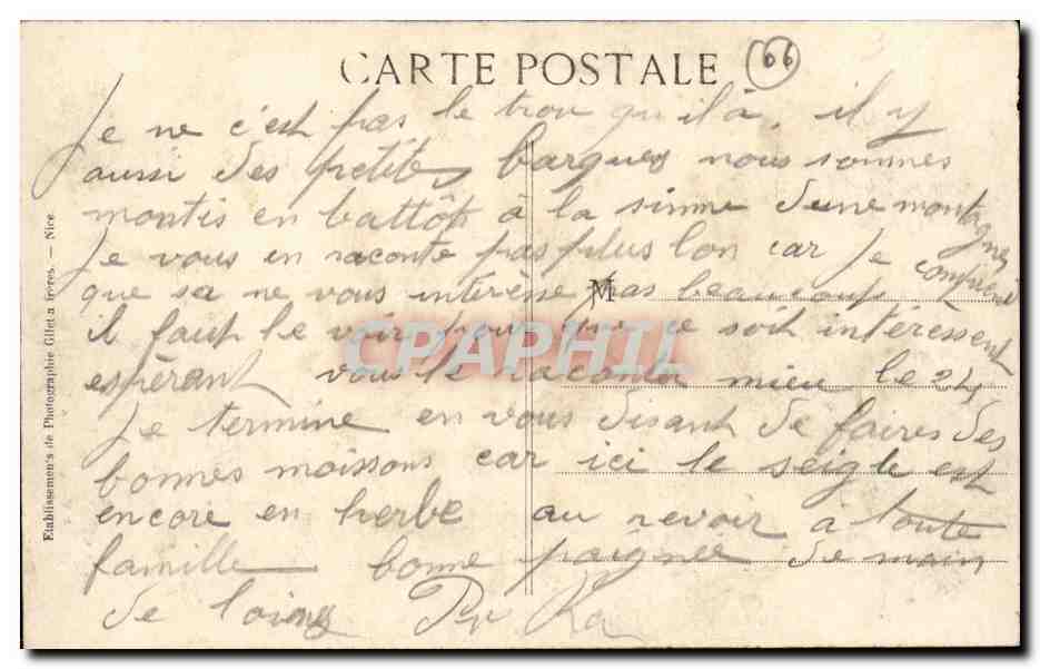 Vallee de le Tinee CPA Au sommet du Mont Tenibres — Verso