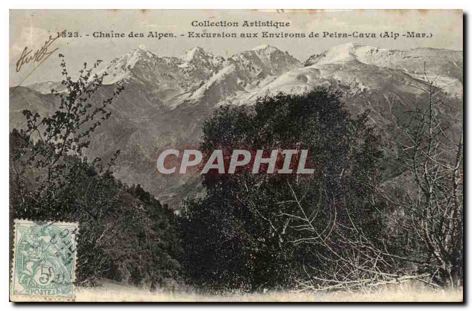 Chaine des Alpes CPA Excursion aux environs de Peira Cava