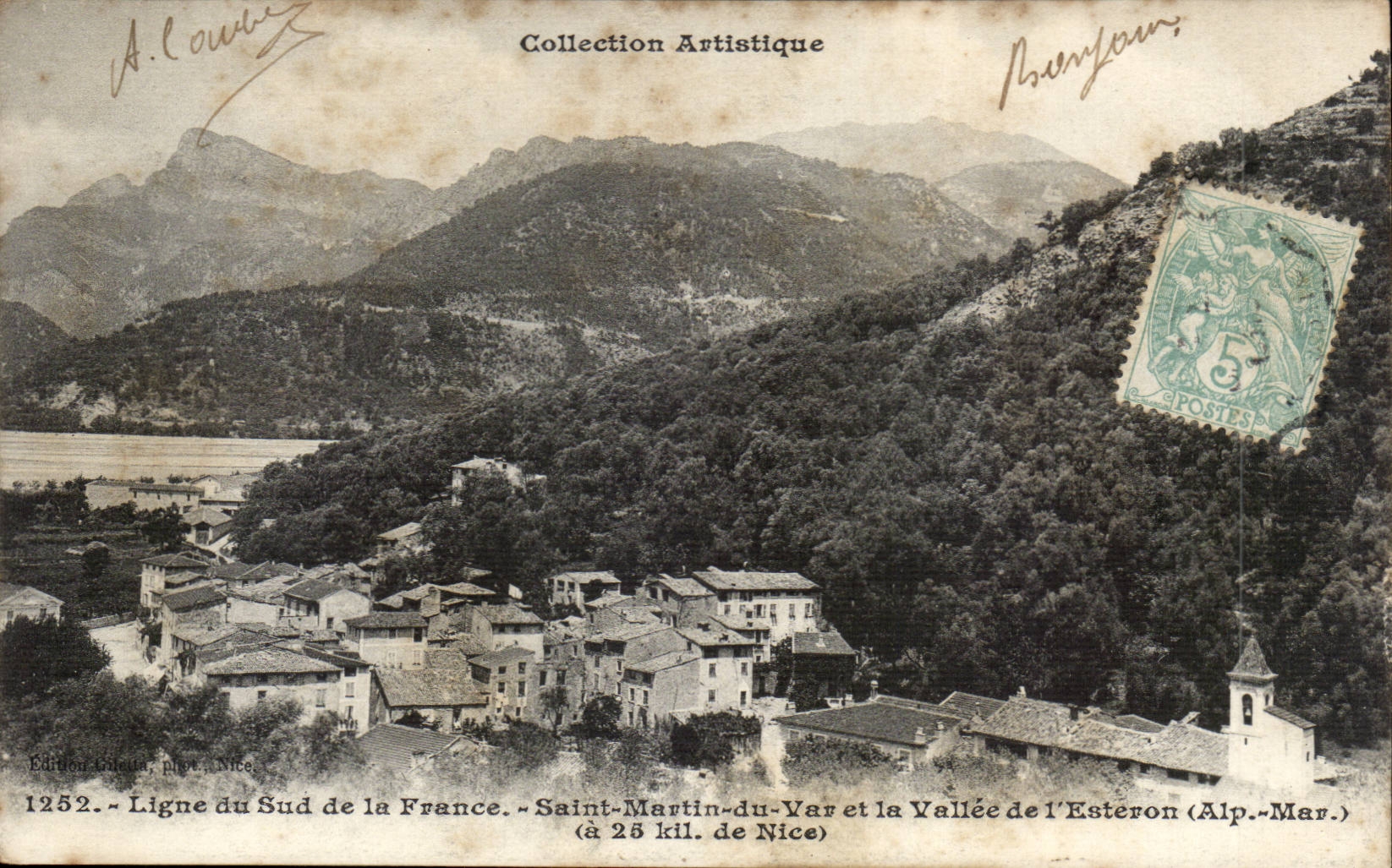CPA ligne du sud de la France Saint martin du var et la vallee de l'Esteron
