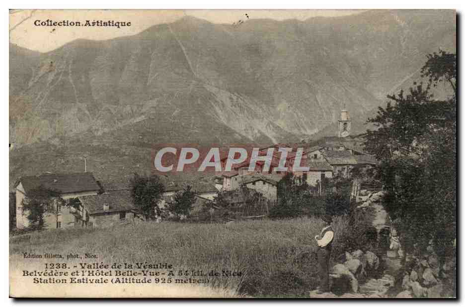 Vallee de la Vesubie CPA Belvedere et Hotel Belle vue 