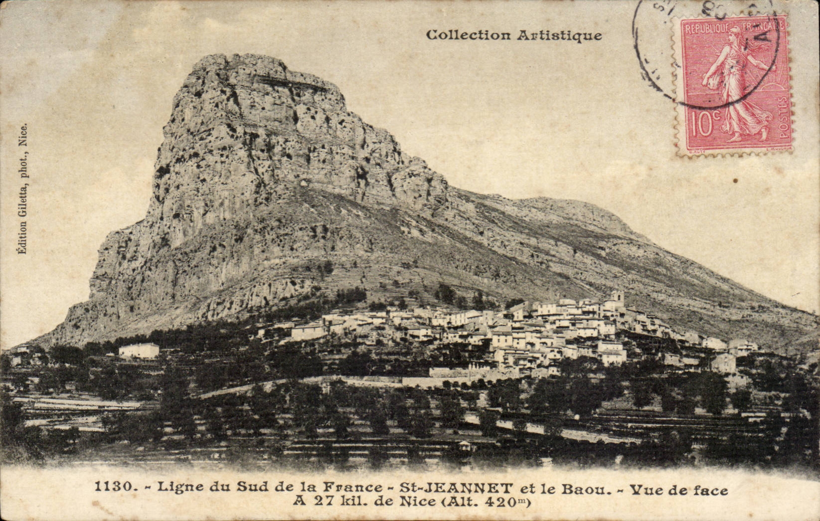 Ligne du sud de la France CPA St Jeannet et le bAou 