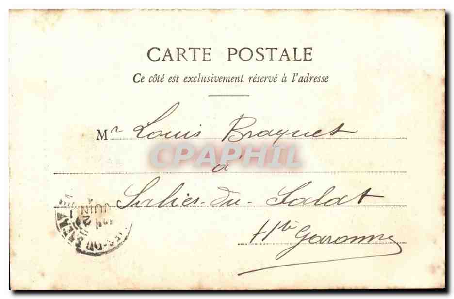 Nice - Statue Massena - CPA  — Verso