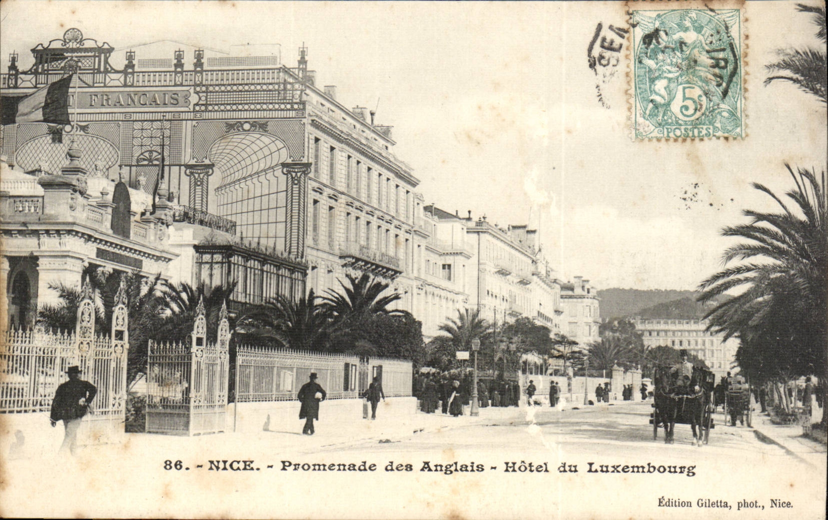 Nice - Promenade des Anglais - Hotel du Luxembourg - CPA 