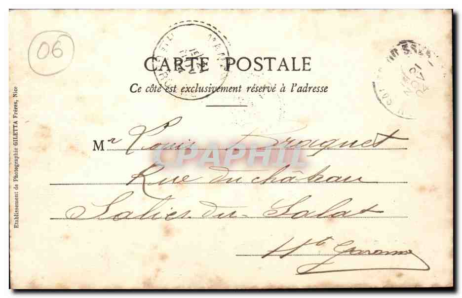 Nice - Bains de Mer - Le Lazeret - CPA  — Rückseite