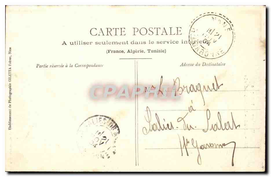 Nice - La Cathedrale - CPA  — Rückseite