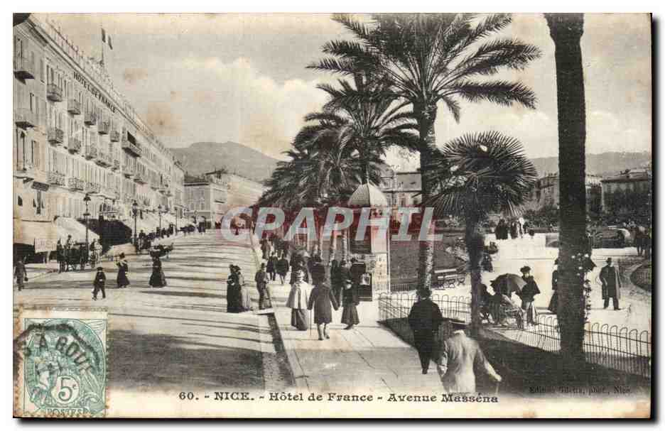 Nice - Hotel de France - Avenue Massena - CPA 