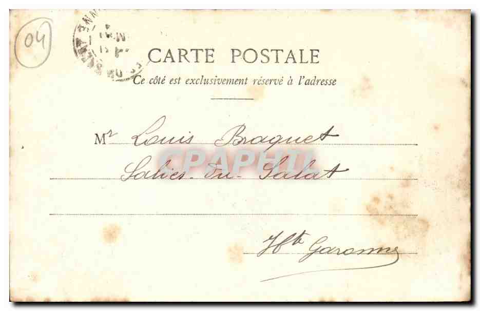 Nice - Hotel de France - Avenue Massena - CPA  — Verso