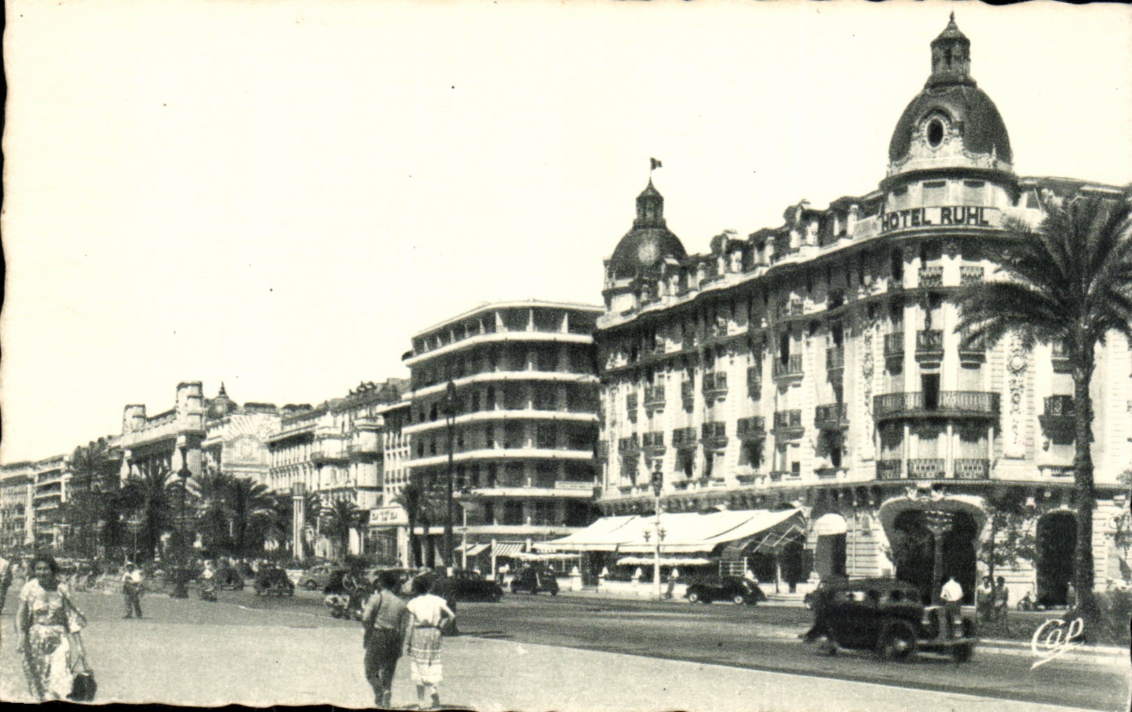 Nice - Promenade des Anglais et Hotel Ruhl - CPA 