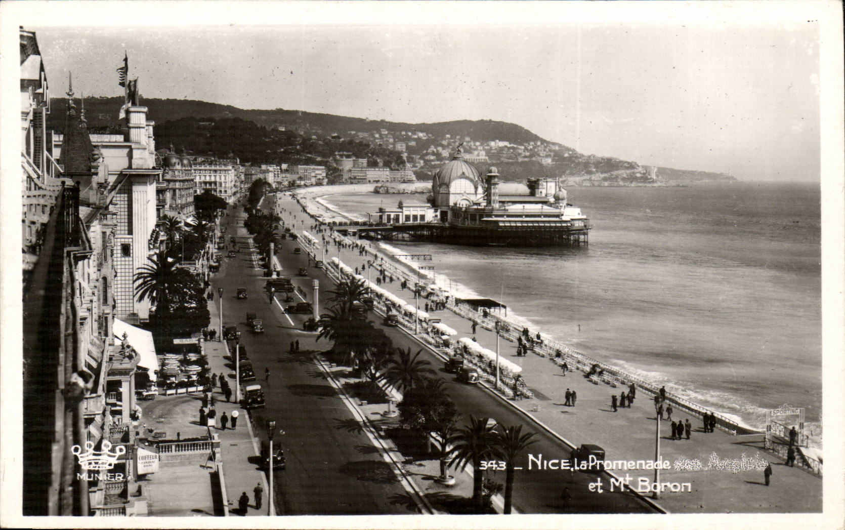 Nice - Promenade des Anglais et Mont Baron - CPA 