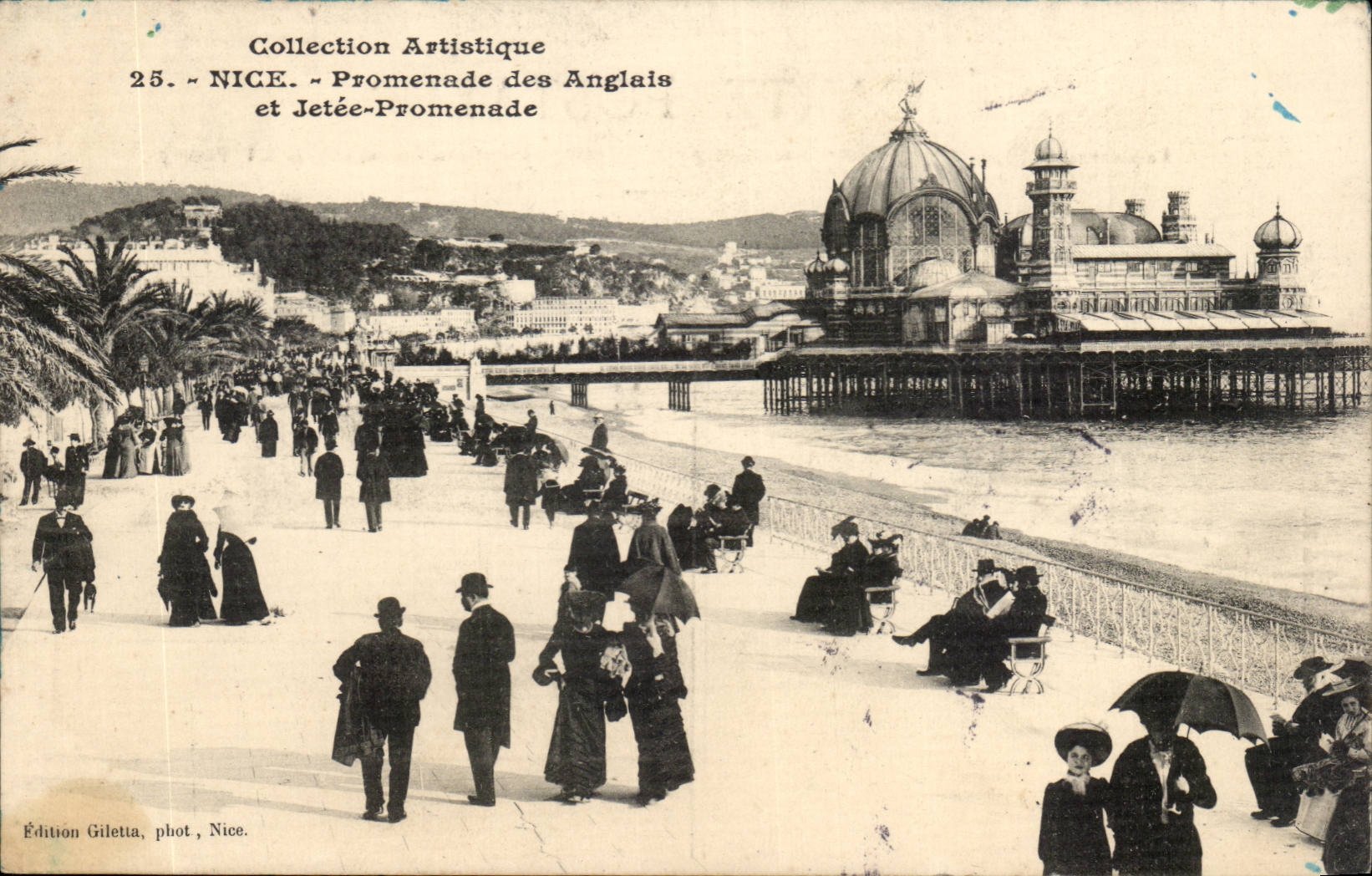 Nice CPA Promenade des anglais et jetee promenade
