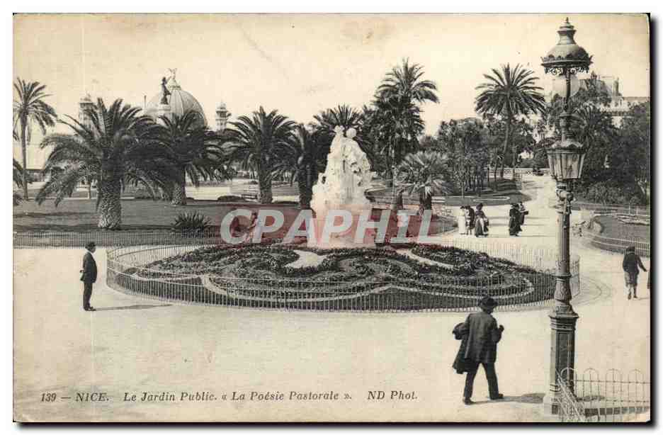 Nice CPA Le jardin public La Poesie Pastorale