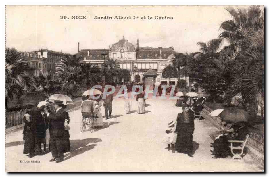 Nice CPA Jardin Albert 1er et le casino