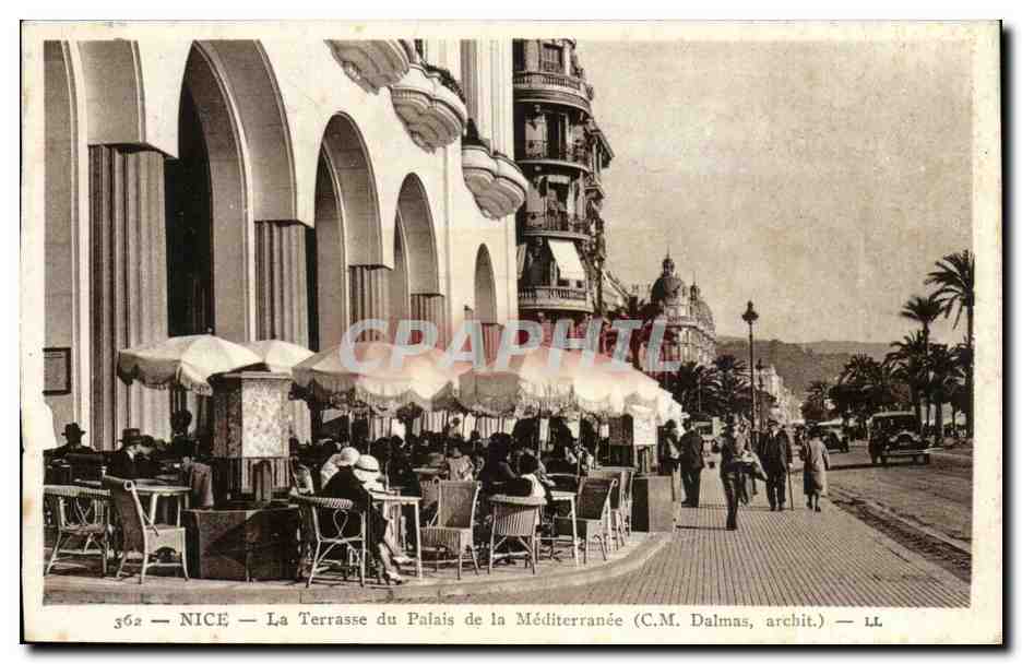 Nice CPA La terrasse du palais de la Mediterranee (Dalmas)