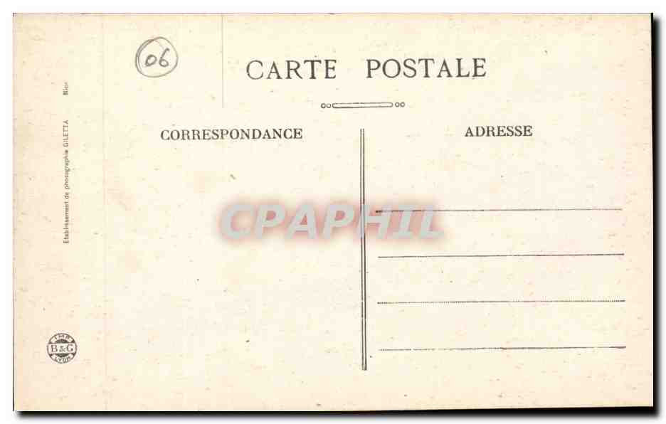 Nice CPA Les Ponchettes Garris survolant la baie des Anges — Rückseite