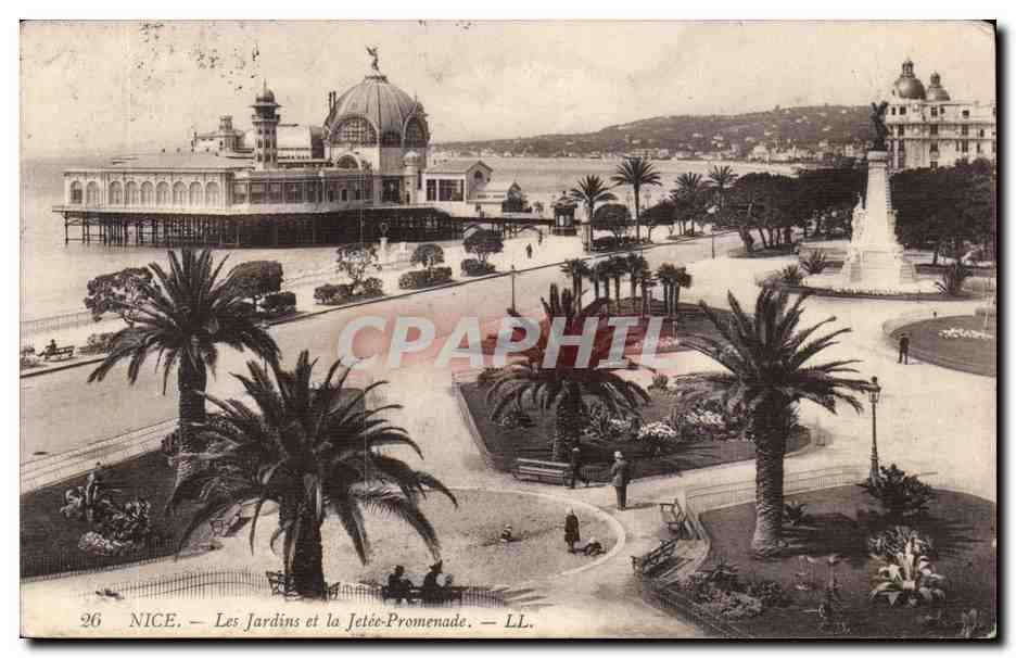 Nice CPA Les jardins et la jetee promenade