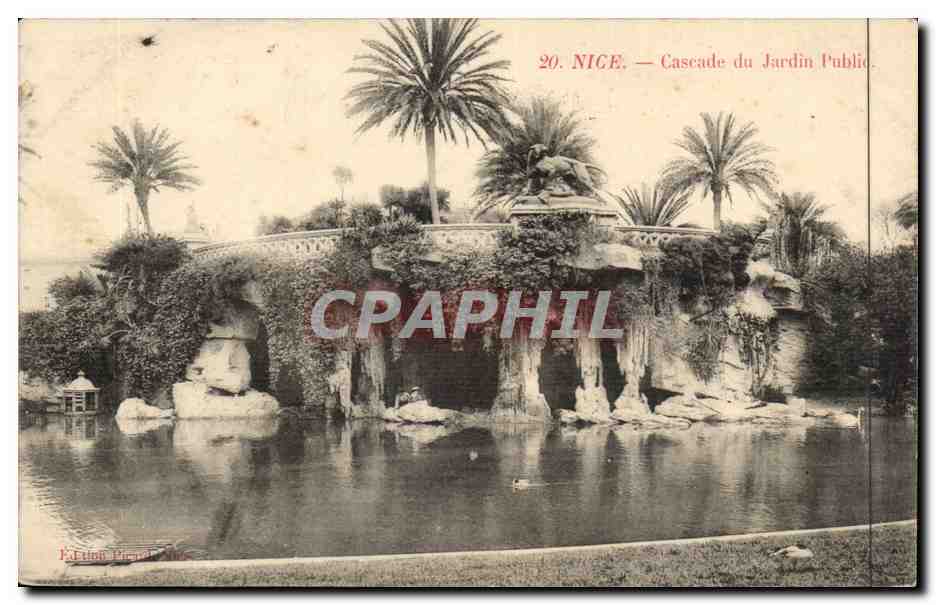 Nice CPA Cascade du jardin public