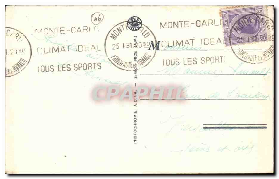 Nice CPA La promenade des anglais — Rückseite