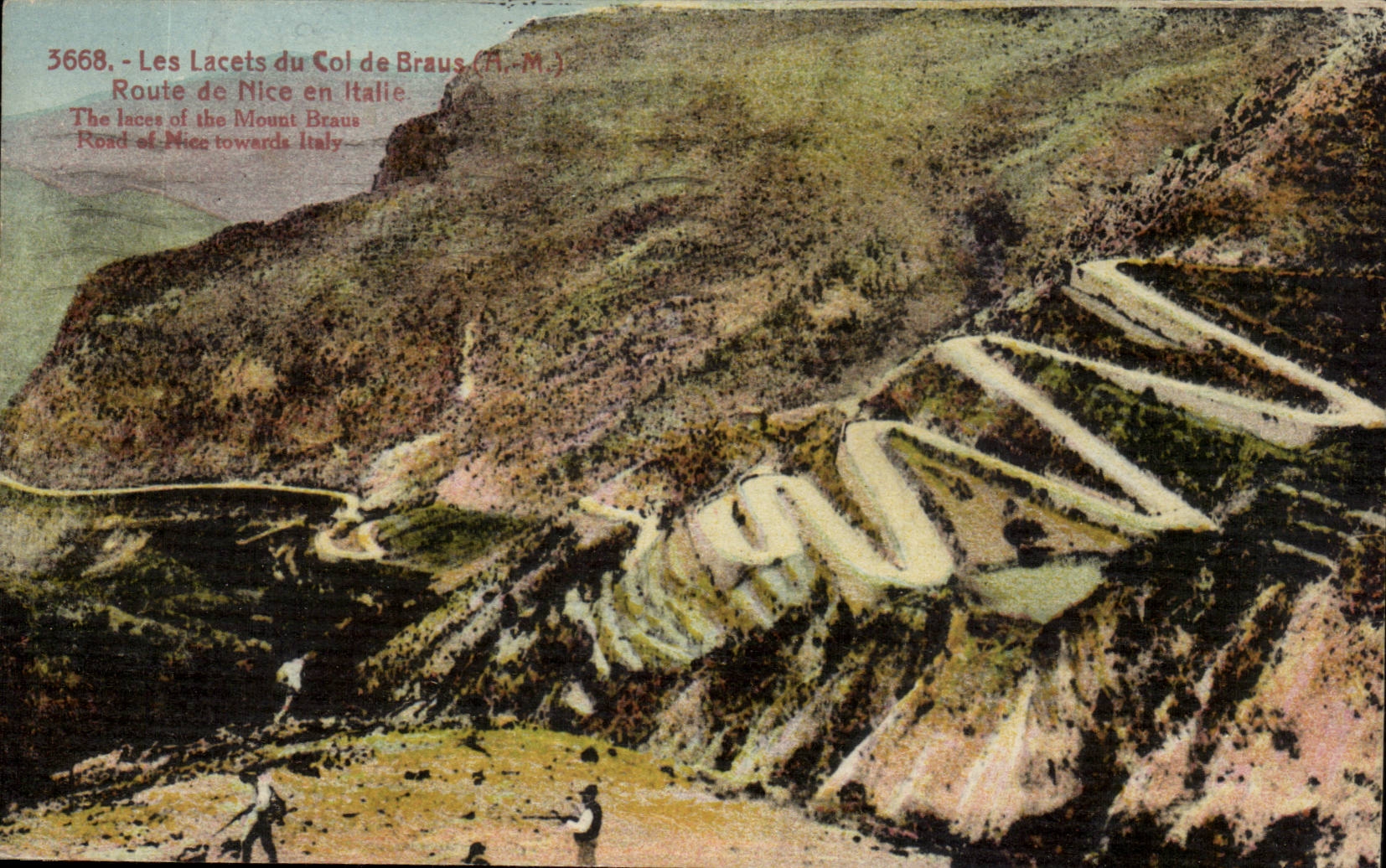 CPA Les lacets du col de Braus Route de Nice en Italie