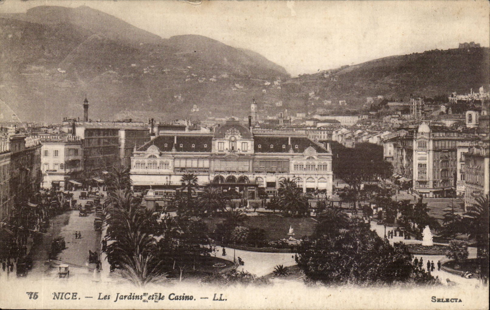 Nice CPA les jardins et le casino