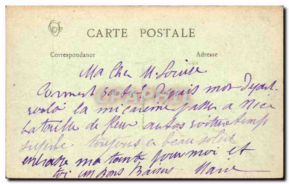 Nice CPA Le jardin public — Rückseite