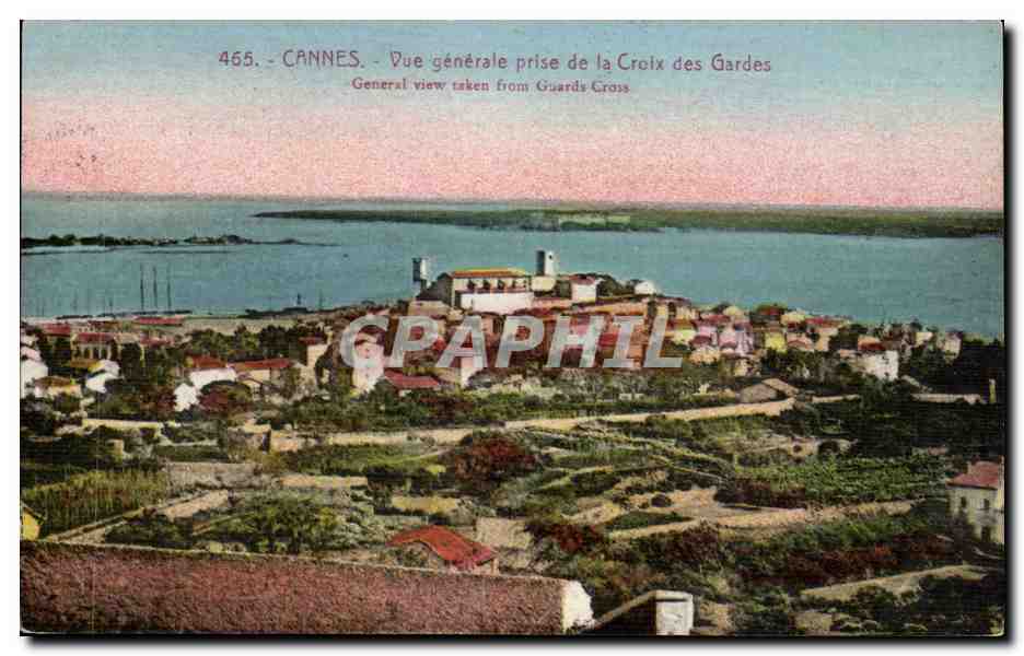 Cannes CPA vue generale prise de la Croix des Gardes