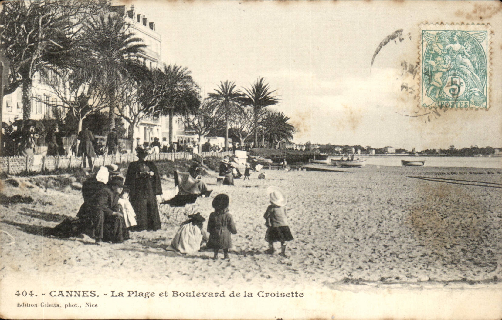 Cannes CPA La plage et le boulevard de la cRoisette