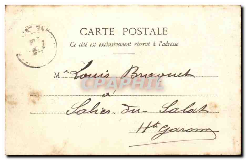 Cannes CPA La plage et le boulevard de la cRoisette — Rückseite