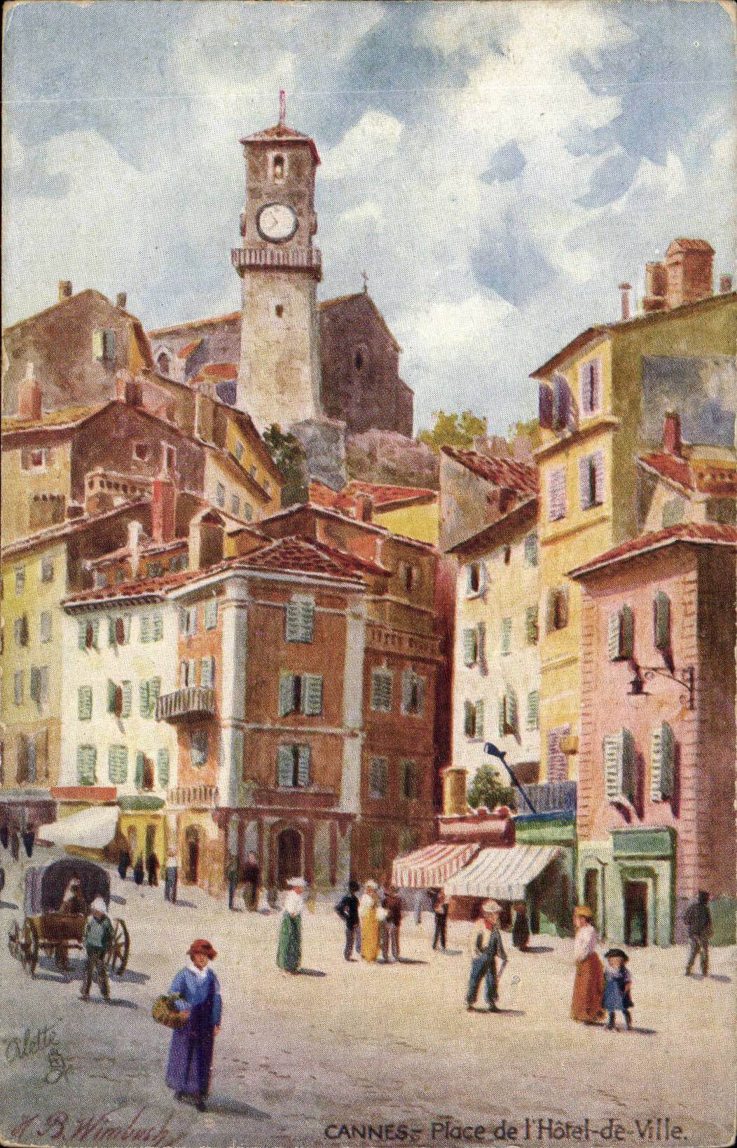 Cannes CPA place de l'hotel de ville