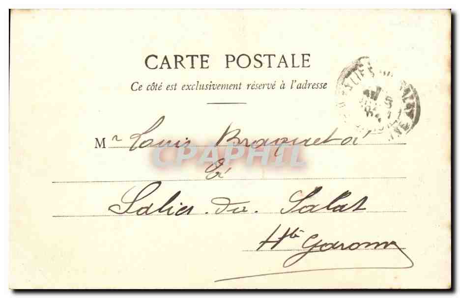 Cannes CPA Interieur du vieux chateau St Honorat — Verso